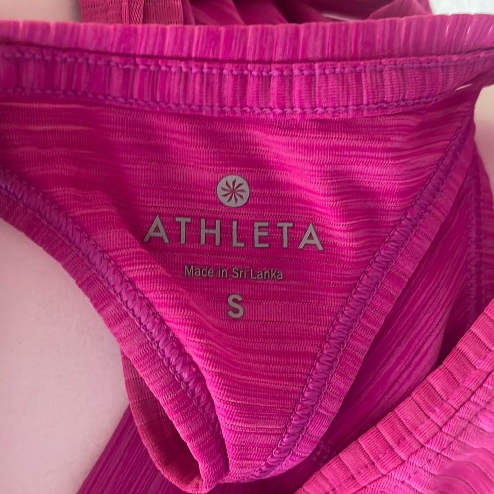 ATHLETA bright pink razorback tank